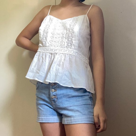 ann taylor loft petite white lace tank - Picture 2 of 3